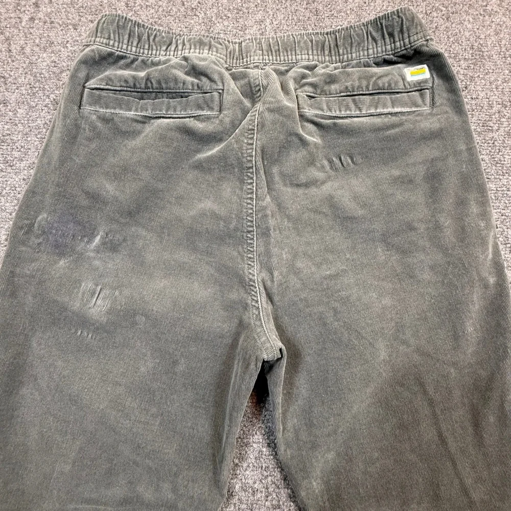 Vuori Mens Corduroy Pants Gray Elastic Waist Drawstring Size Medium
